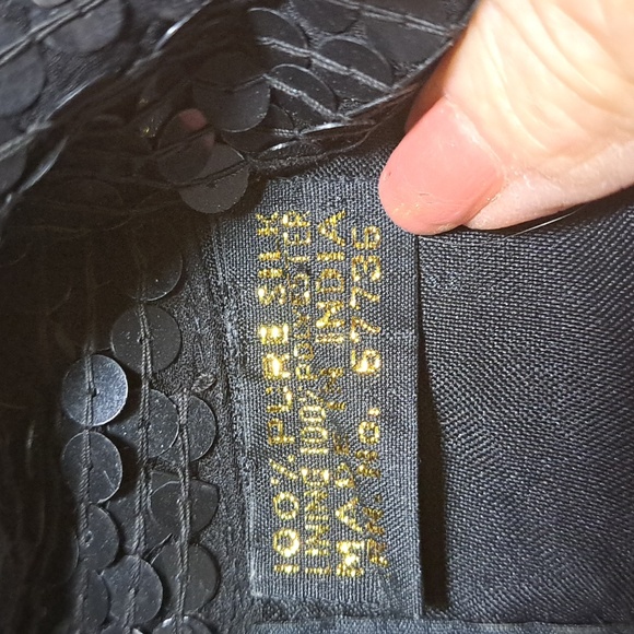 Ivana Trump Vintage Black Sequin Jacket Blazer Size XL Gold Trim Evening Bling - Picture 8 of 14